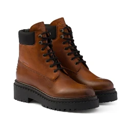 Leather and Re-Nylon ankle boots