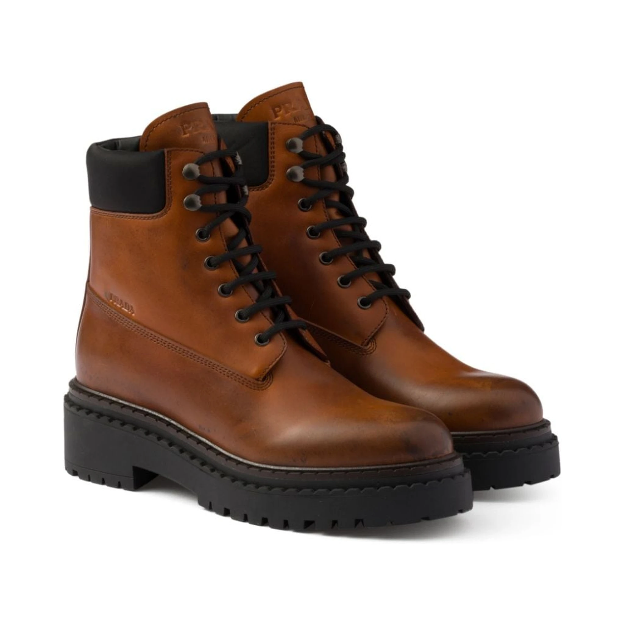 Leather and Re-Nylon ankle boots