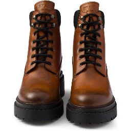 Leather and Re-Nylon ankle boots