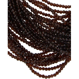 Brown Multi-Strand Necklace with Faceted Beads and Rear Spring-Ring Closure in Brass and Glass Woman