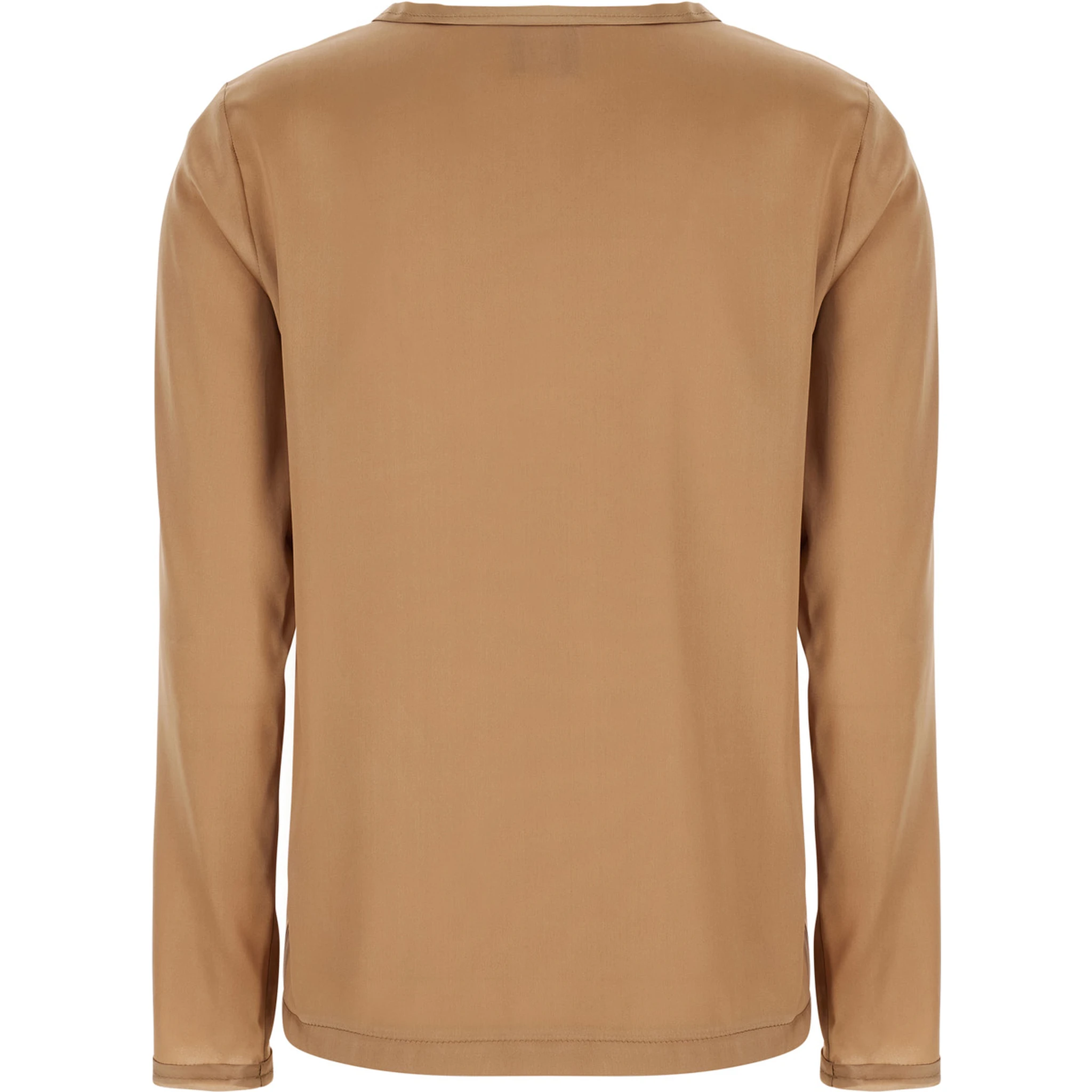 Beige Long Sleeves Blouse in Silk Woman