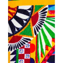 Multicolor Bath Towel wirh All-Over Carretto Print in Cotton Dolce & Gabbana