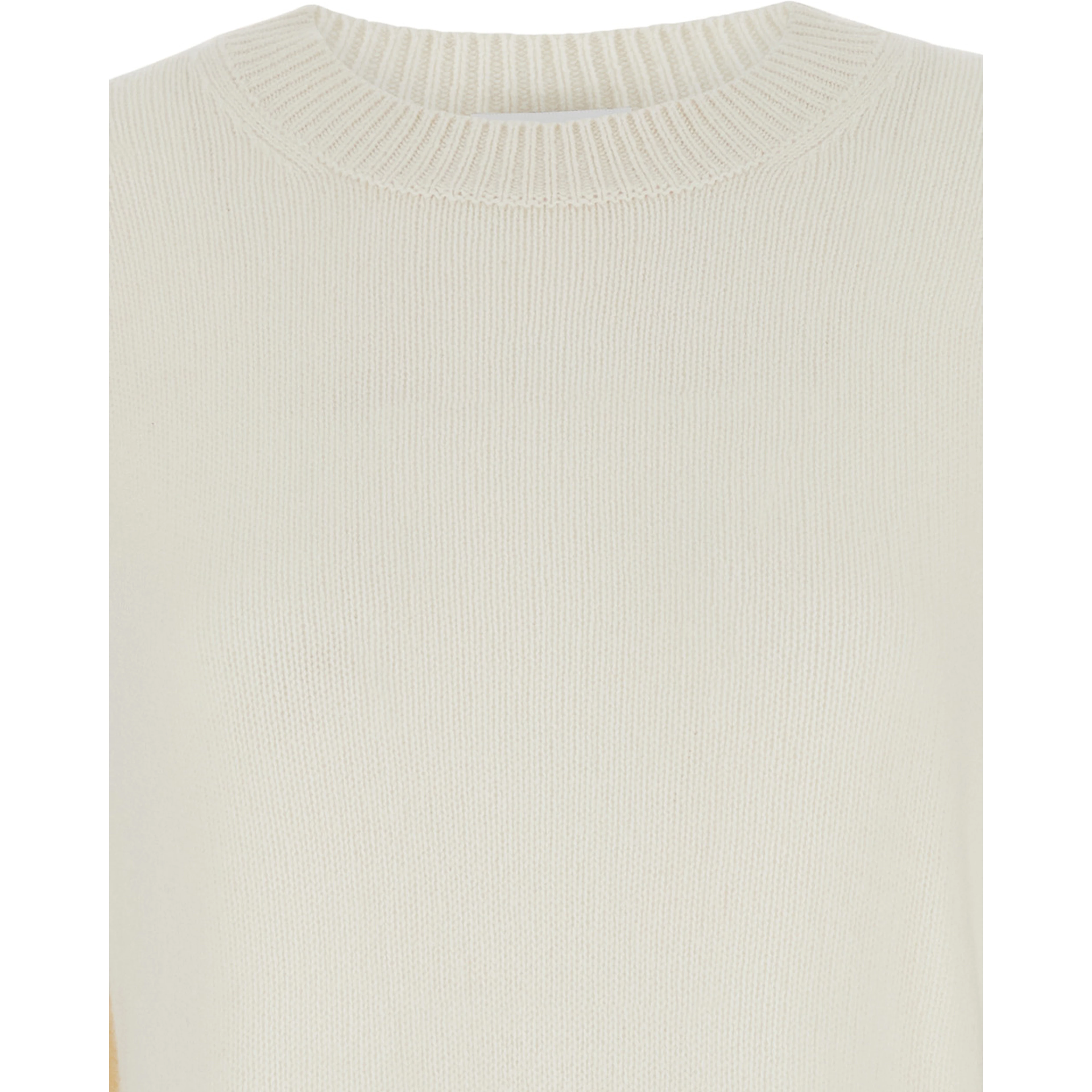 White Relaxed Crewneck Sweater in Cashmere Woman