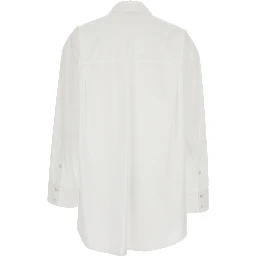 White Shirt with Crystal Decoration on the Front in Cotton Woman
