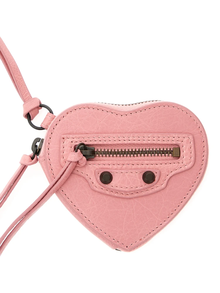 Le City Pink Keychain with Heart Shaped Charm in Leather Woman alternative