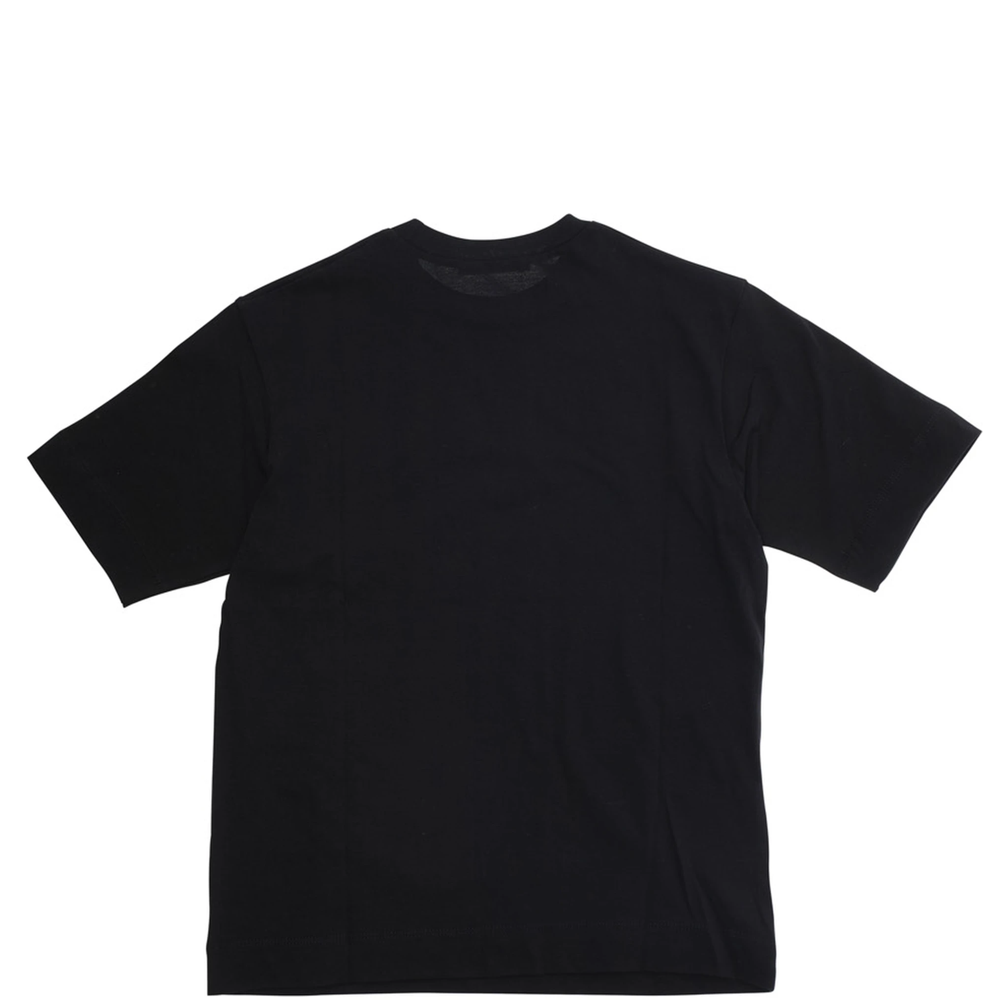 Black T-Shirt with Front Logo Lettering in Cotton Boy