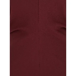 Bordeaux Dress with V Neck and Short Sleeves in Tech Fabric Woman