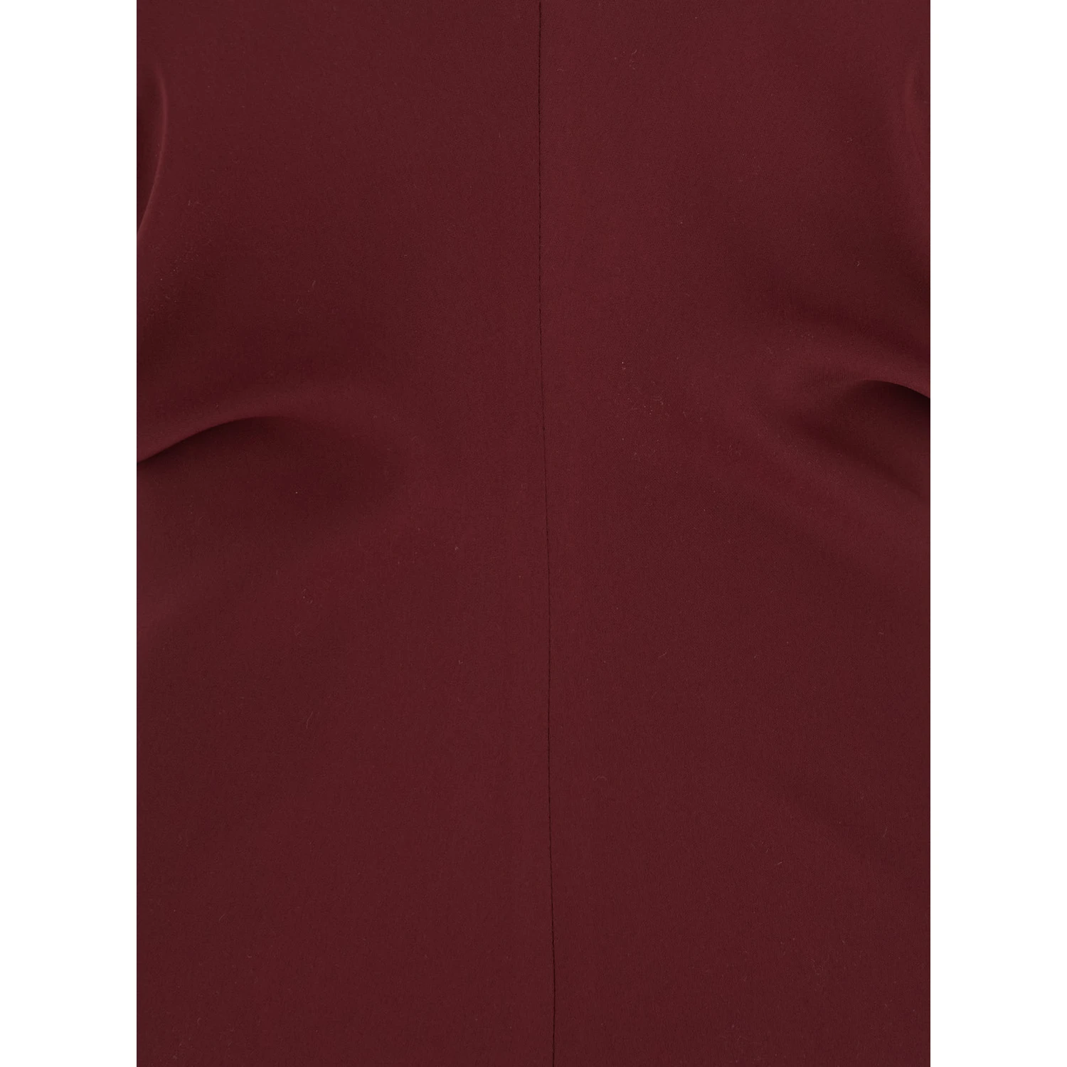 Bordeaux Dress with V Neck and Short Sleeves in Tech Fabric Woman