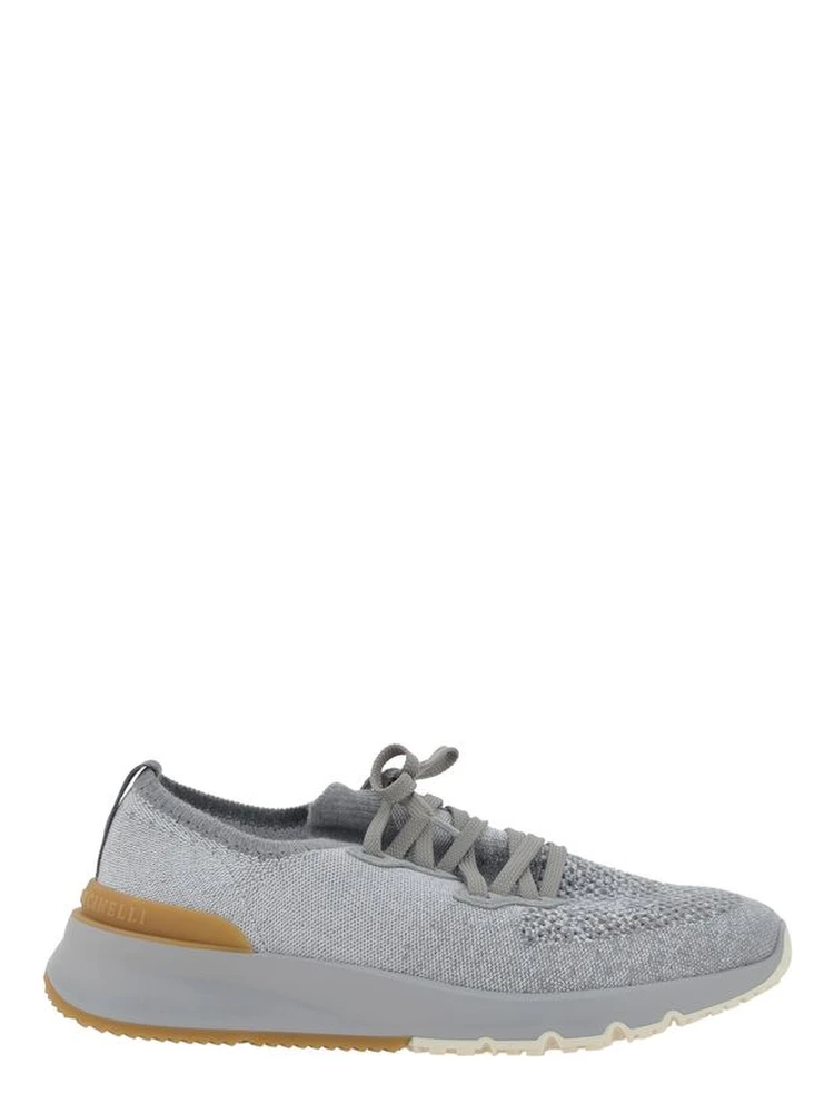 Gray Cotton Athletic Sneakers