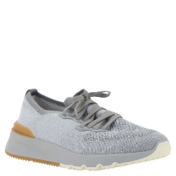 Gray Cotton Athletic Sneakers