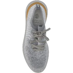 Gray Cotton Athletic Sneakers