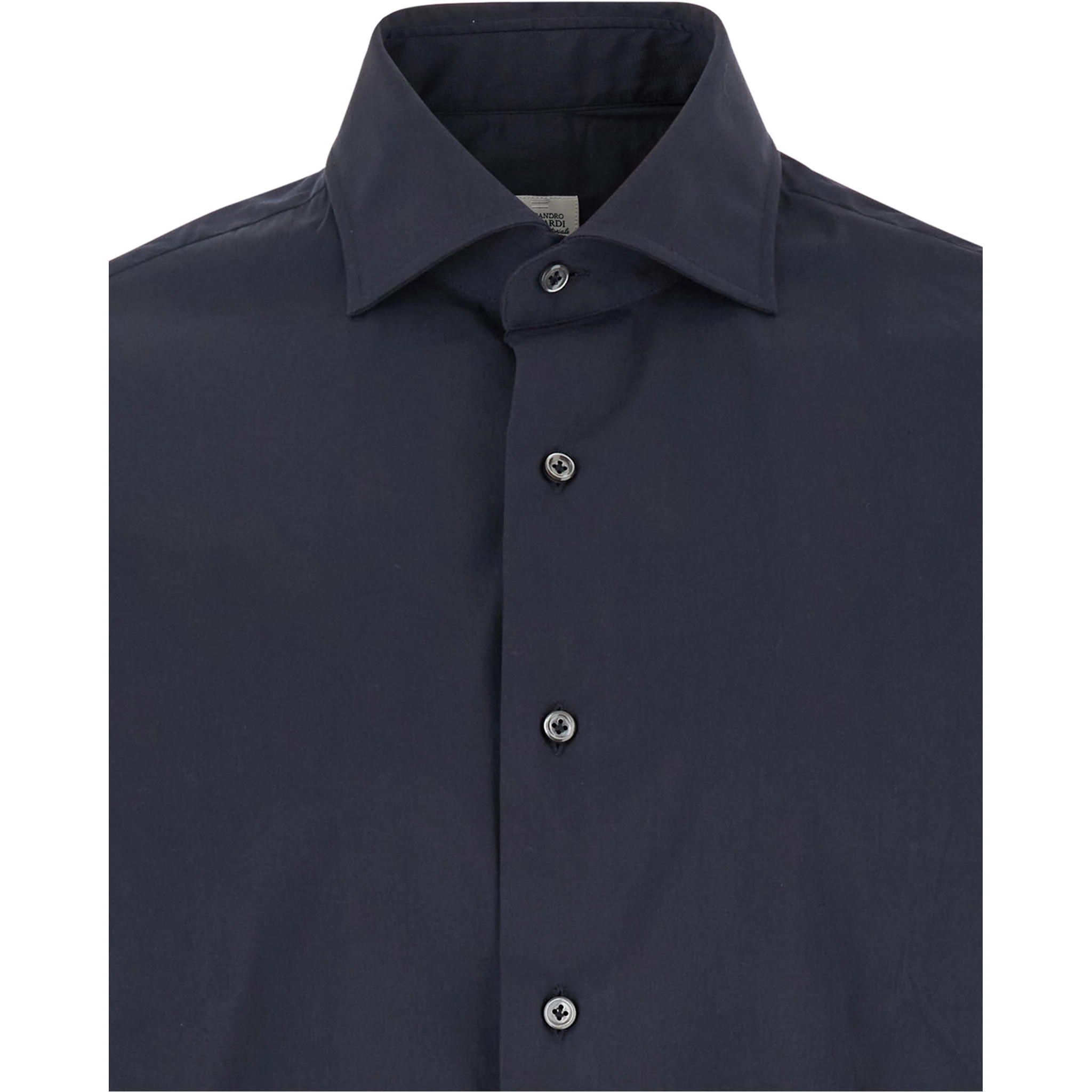 Blue Shirt with Classic Collar in Cotton Blend Stretch  Man