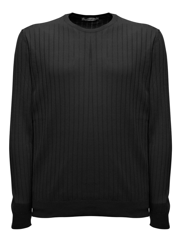 Gaudenzi Mans Long-Sleeved Ribbed Cotton Sweater