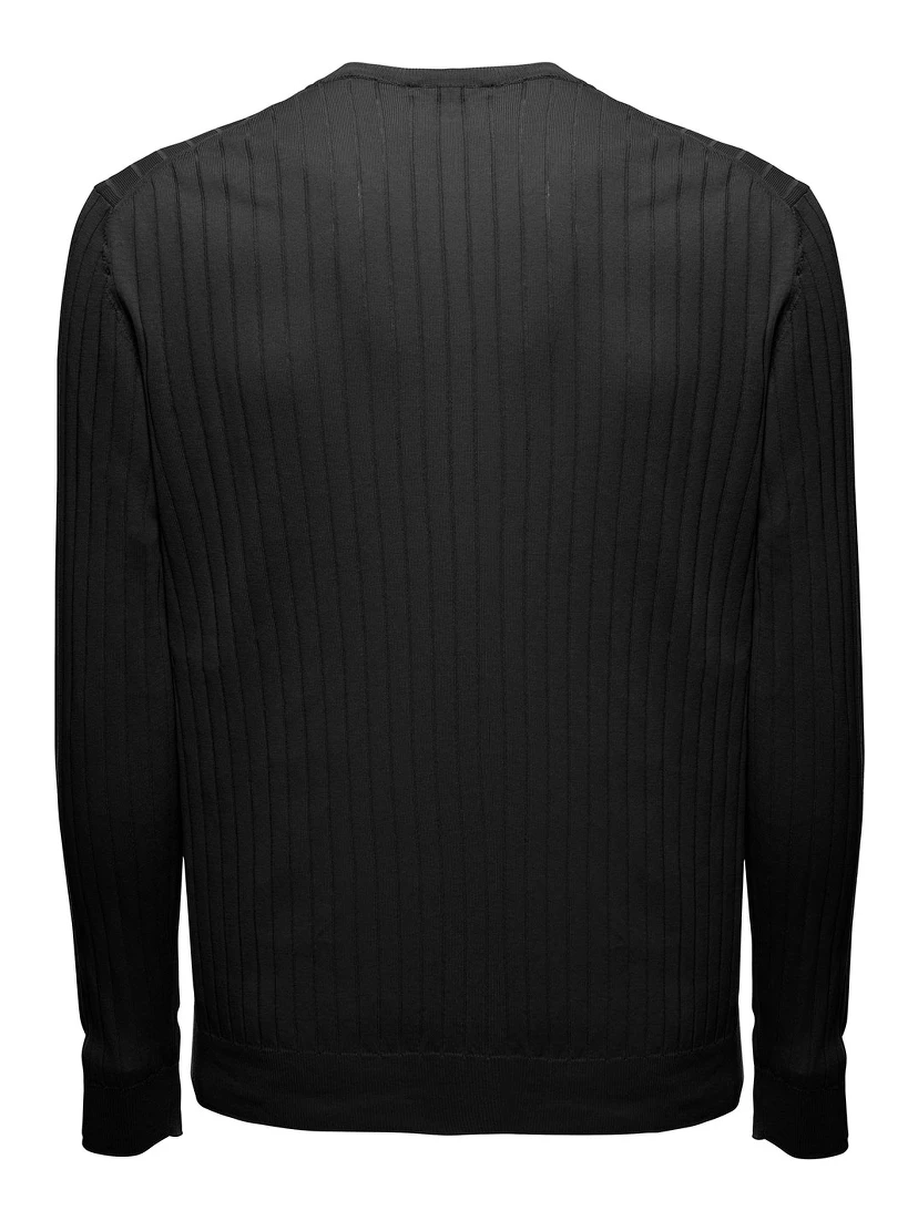 Gaudenzi Mans Long-Sleeved Ribbed Cotton Sweater