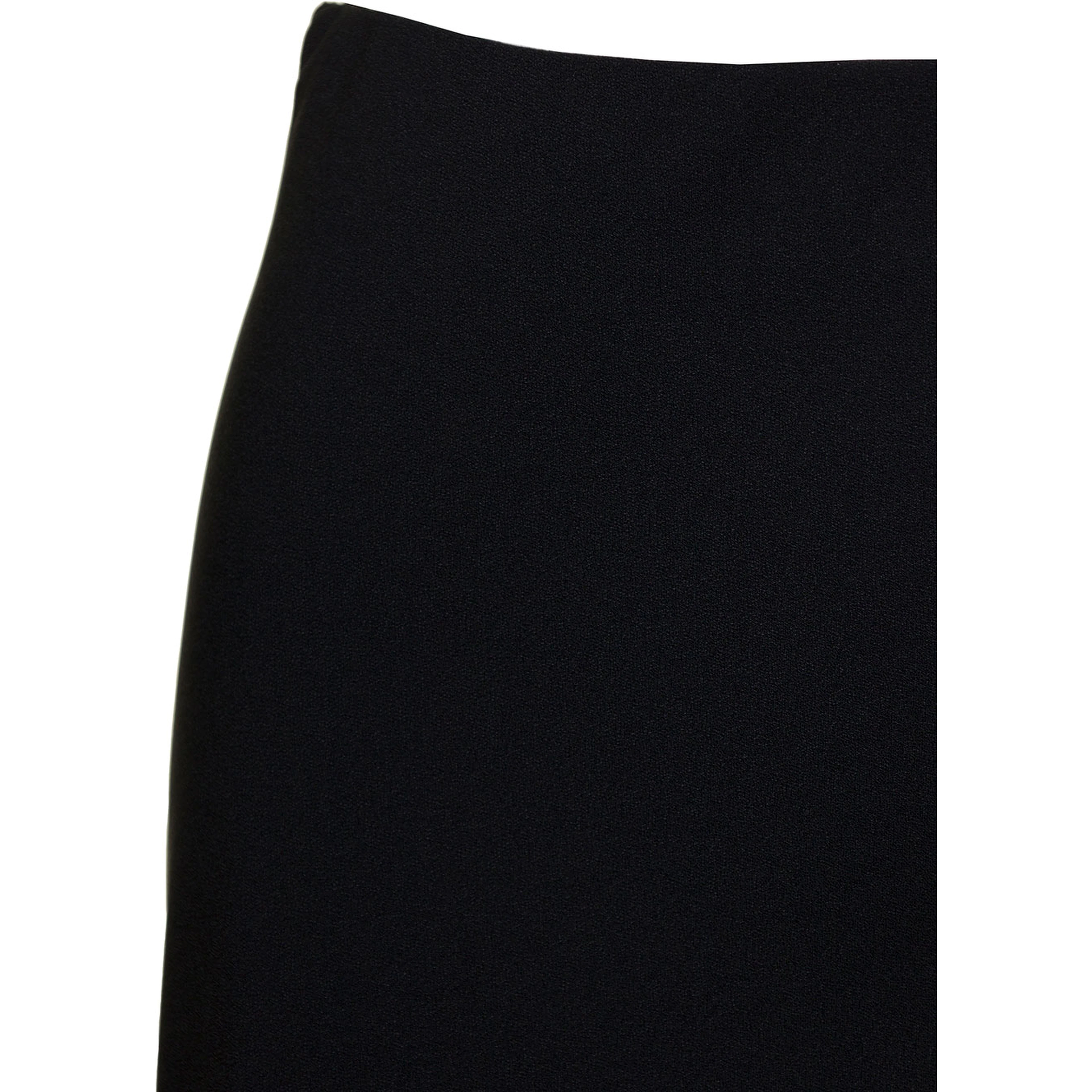 Black Midi Skirt with Volant Detail at the End in Satin Woman
