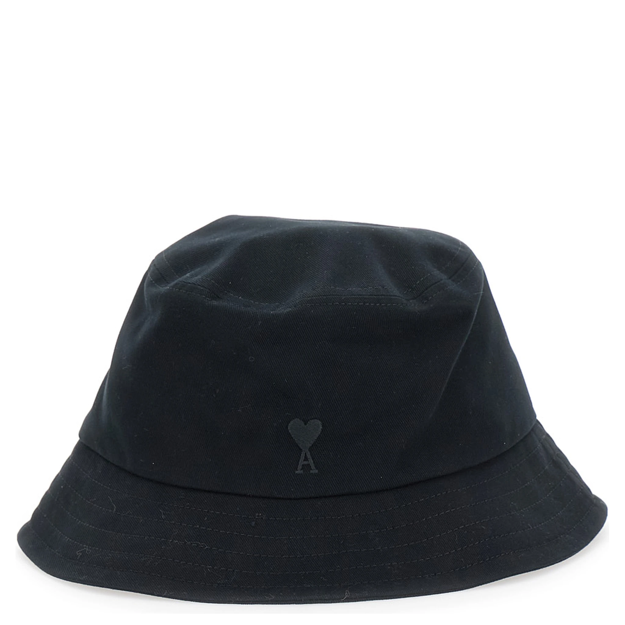 Black Hat with Logo on the Front in Cotton Man