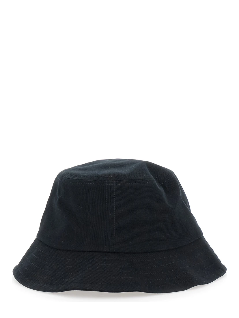Black Hat with Logo on the Front in Cotton Man