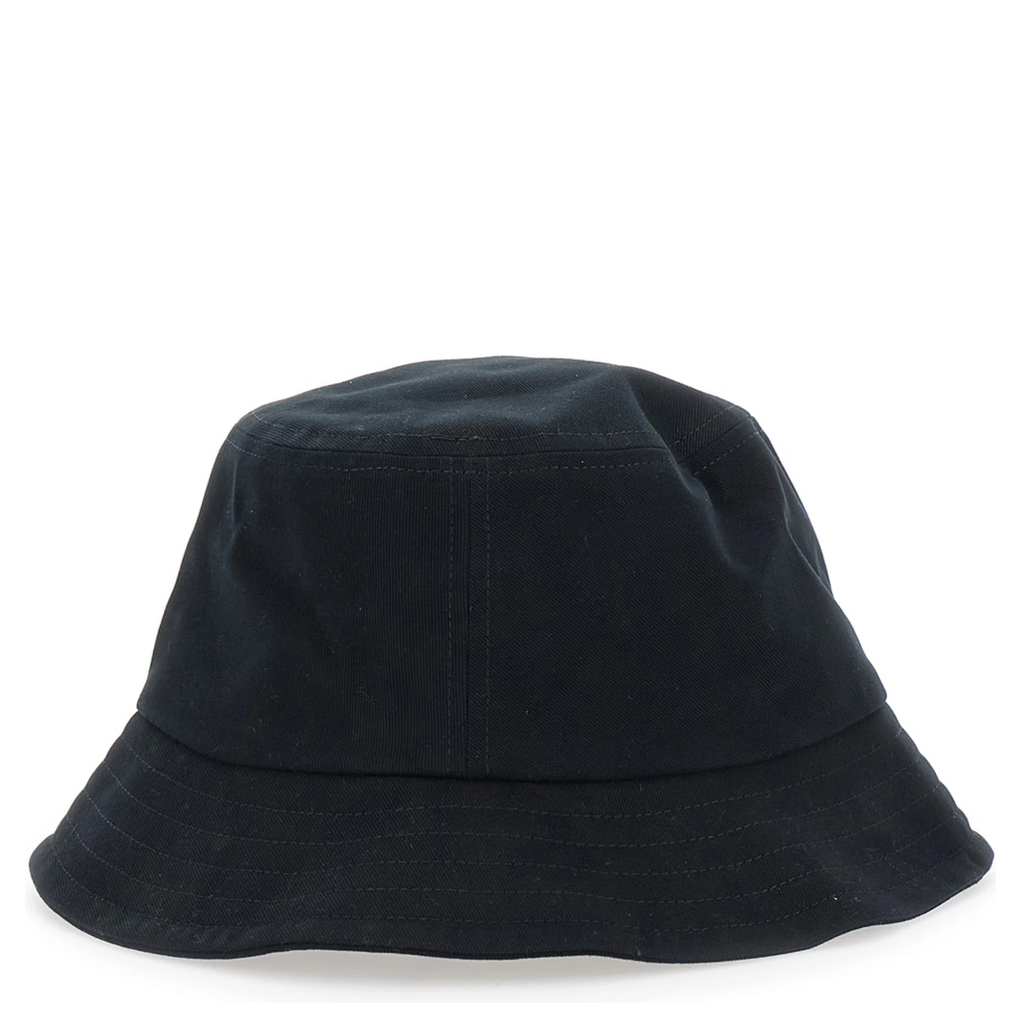 Black Hat with Logo on the Front in Cotton Man