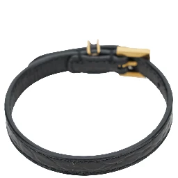 Cassandre Black Belt Bracelet in Croco Printed Leather Woman