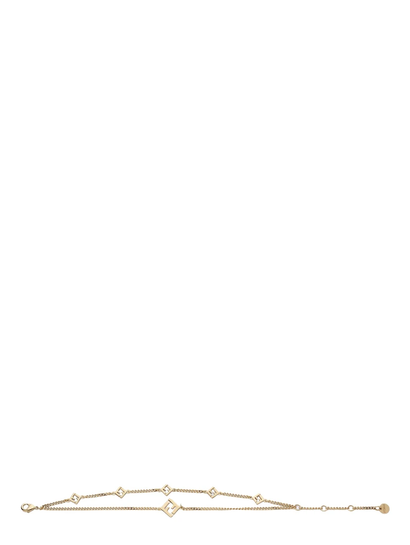 ‘Forever Fendi’ Gold-Colored Bracelet with Lobster Clasp and FF Charm in Bronze Woman