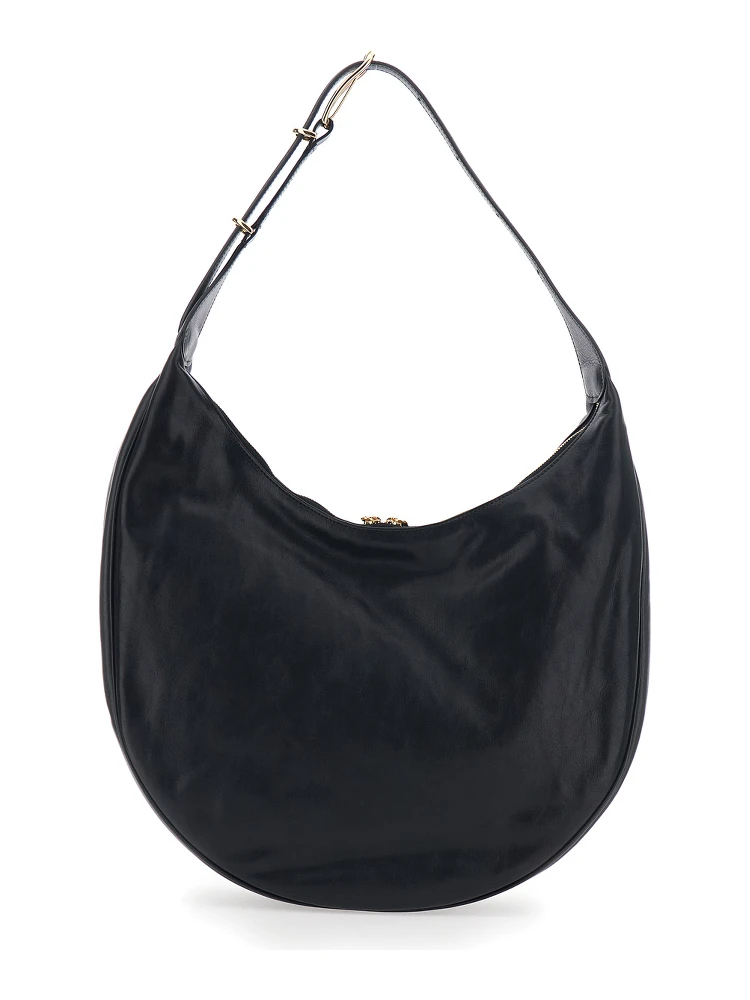 Black Shoulder Bag with Top Handle in Leather Woman alternative
