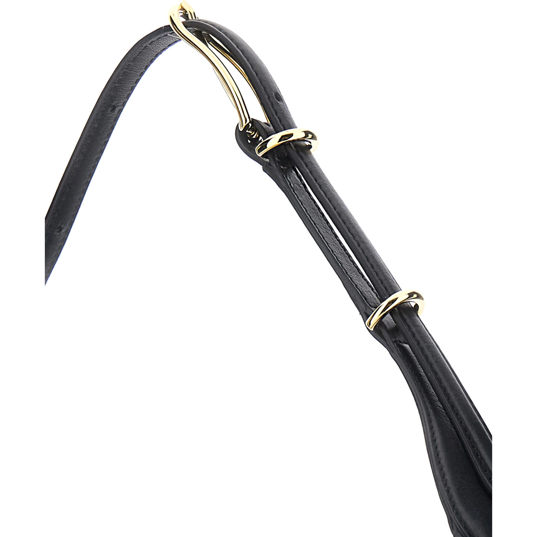 Black Shoulder Bag with Top Handle in Leather Woman