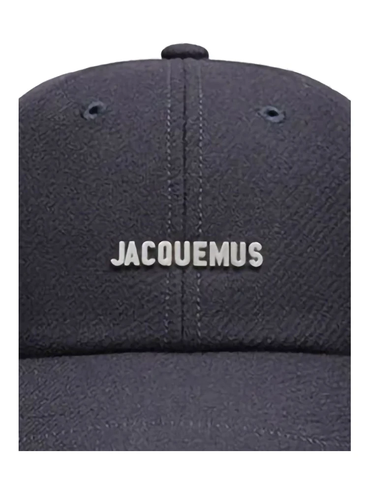 La Casquette Artichau Blue Baseball Cap with Adjustable Drawstring and Fringed Hem in Wool Blend Man alternative