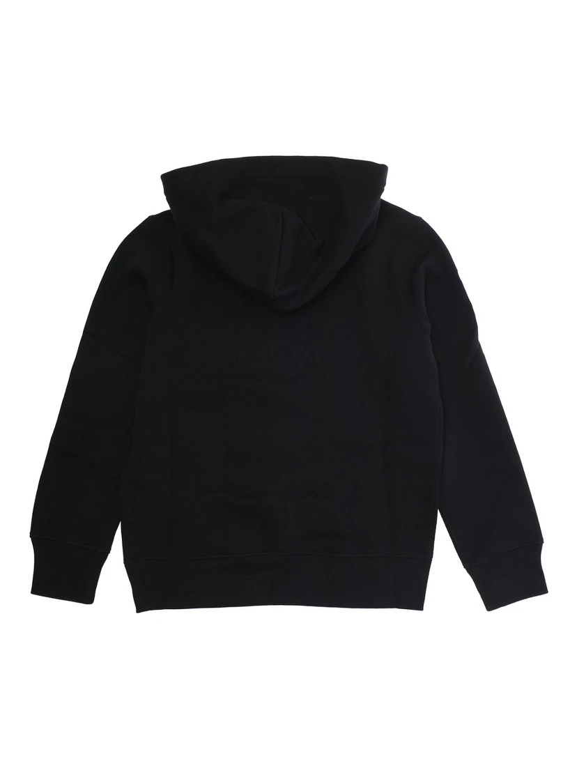 Black Hoodie with Pony on the Front and Numerical Detail on the Sleeve in Cotton Blend Boy