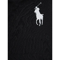 Black Hoodie with Pony on the Front and Numerical Detail on the Sleeve in Cotton Blend Boy