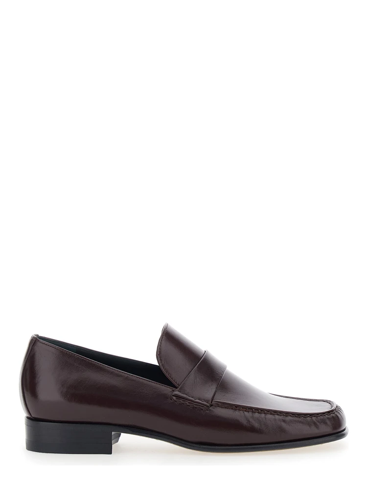 Bordeaux Pull-On Loafers in Leather Woman