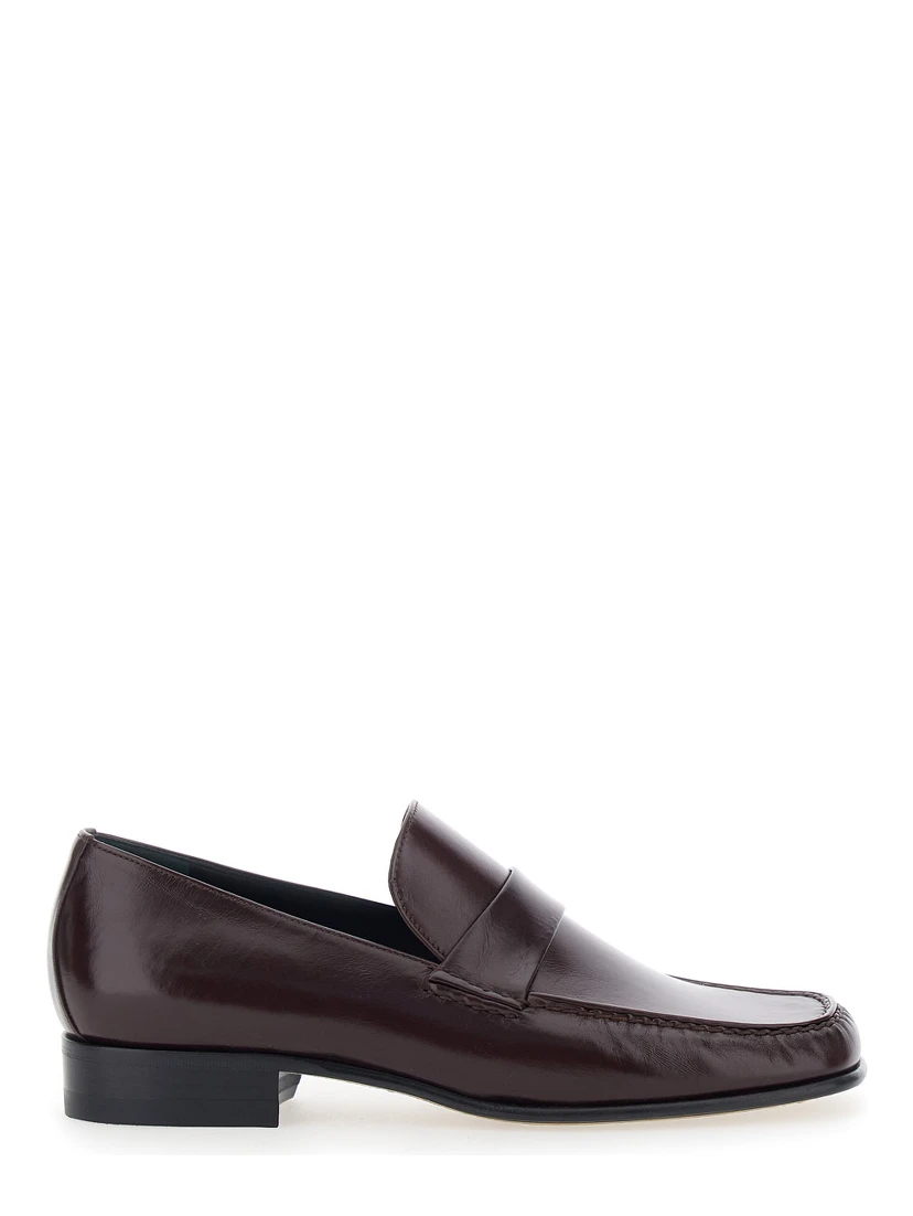 Bordeaux Pull-On Loafers in Leather Woman