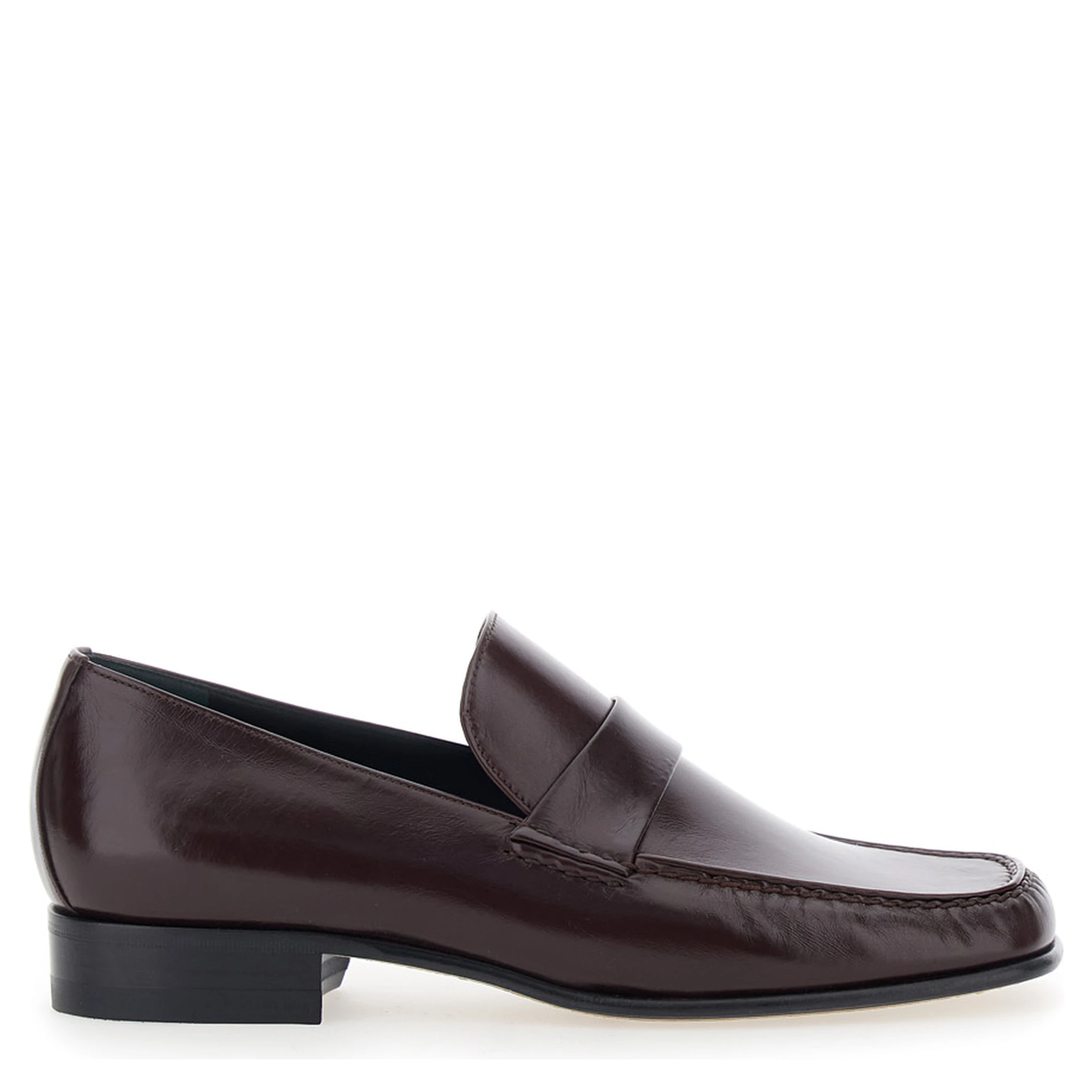 Bordeaux Pull-On Loafers in Leather Woman