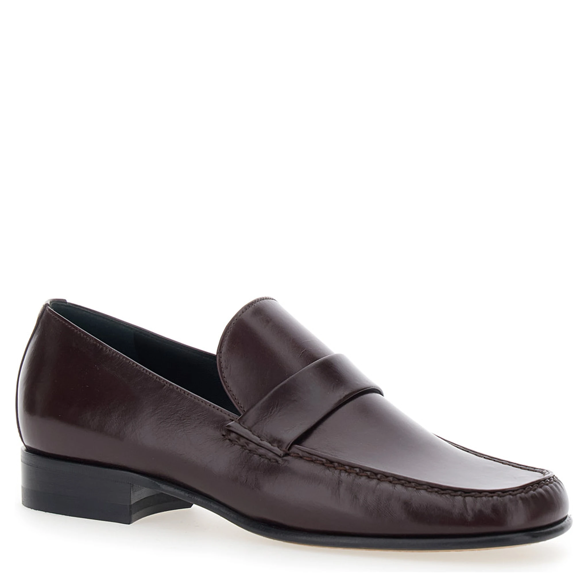 Bordeaux Pull-On Loafers in Leather Woman