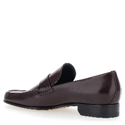 Bordeaux Pull-On Loafers in Leather Woman