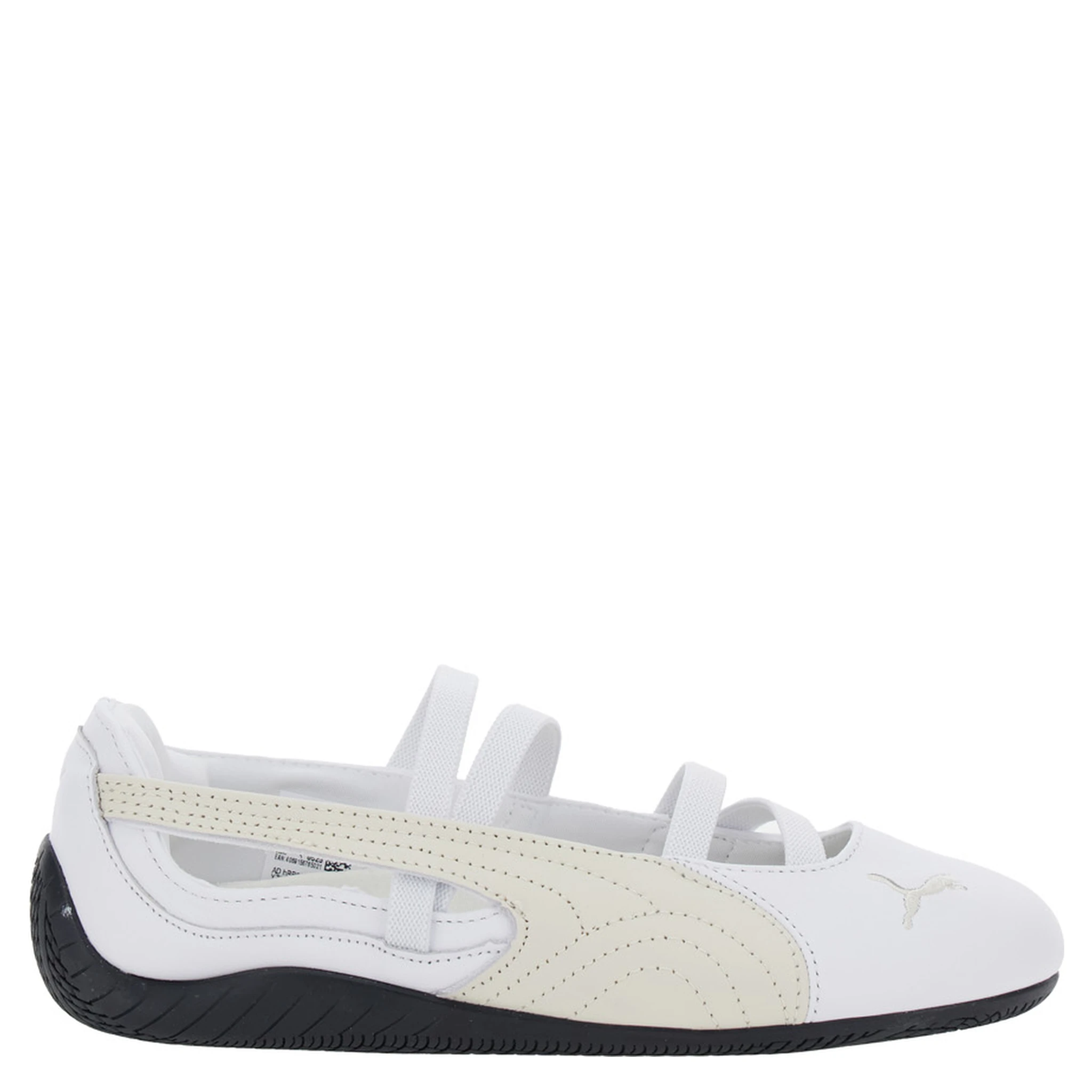 Speedcat Ballet White Sneaker with Embroidered Logo on the Front and Elastic Band in Suede Woman
