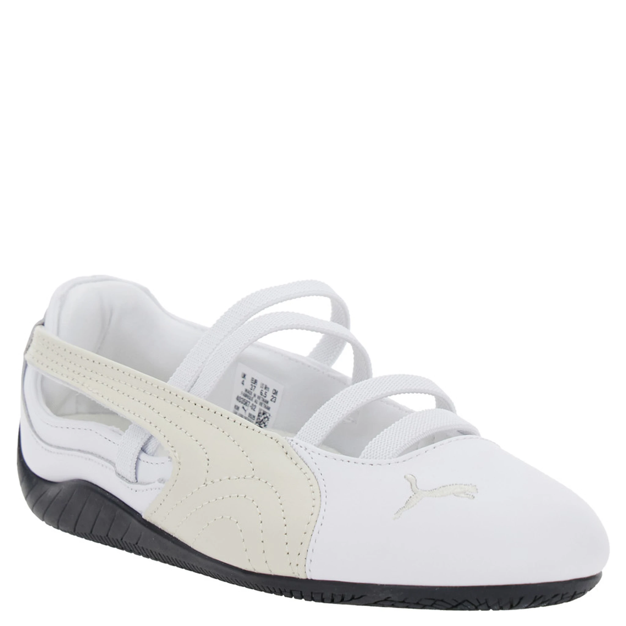 Speedcat Ballet White Sneaker with Embroidered Logo on the Front and Elastic Band in Suede Woman