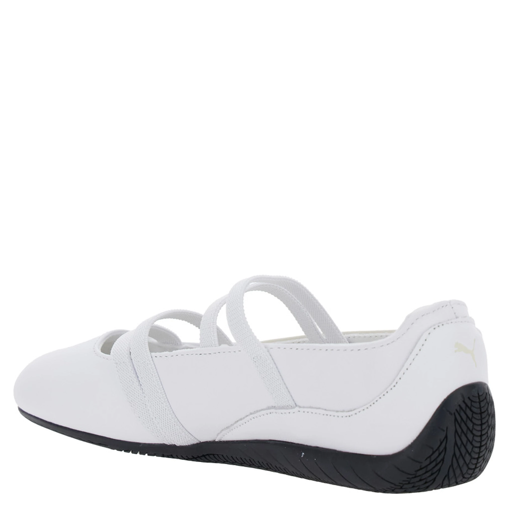 Speedcat Ballet White Sneaker with Embroidered Logo on the Front and Elastic Band in Suede Woman