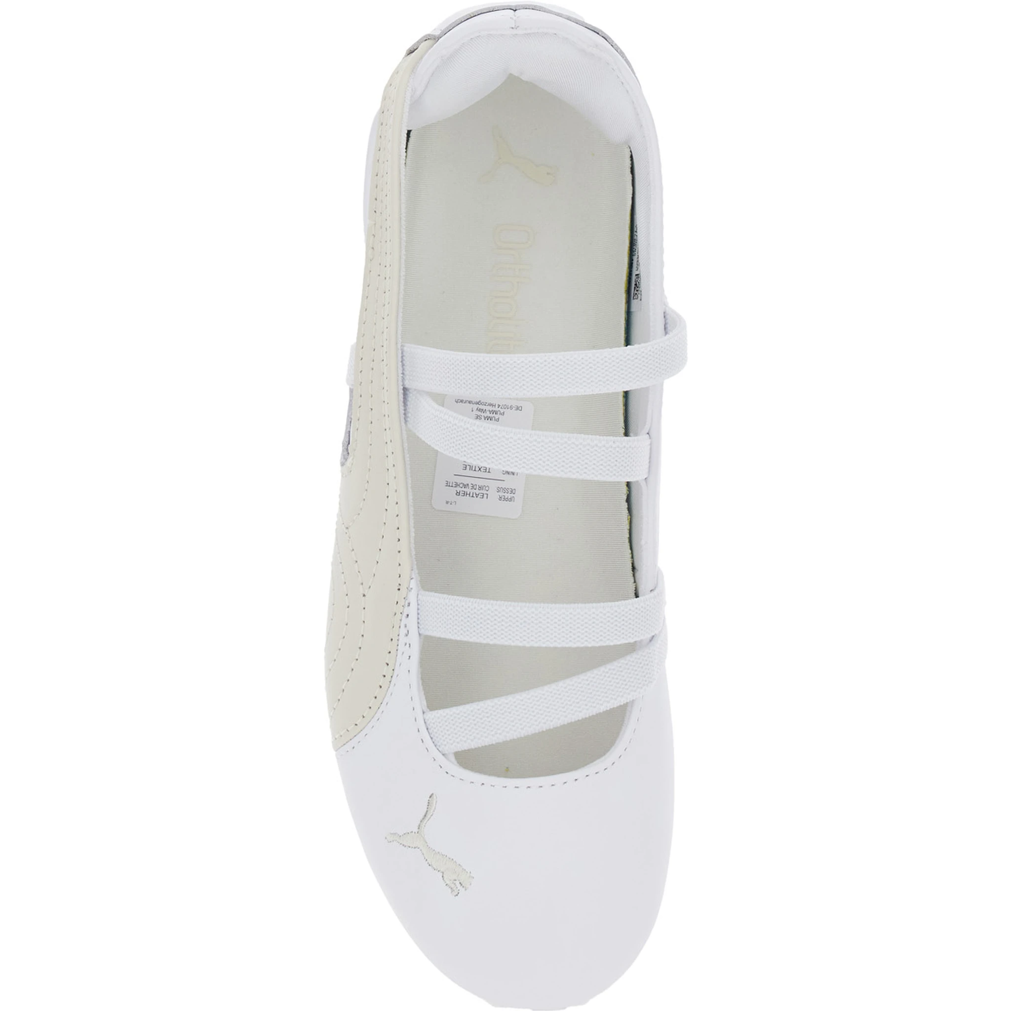 Speedcat Ballet White Sneaker with Embroidered Logo on the Front and Elastic Band in Suede Woman