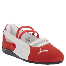 Speedcat Ballet Red Sneaker with Embroidered Logo on the Front and Elastic Band in Suede Woman