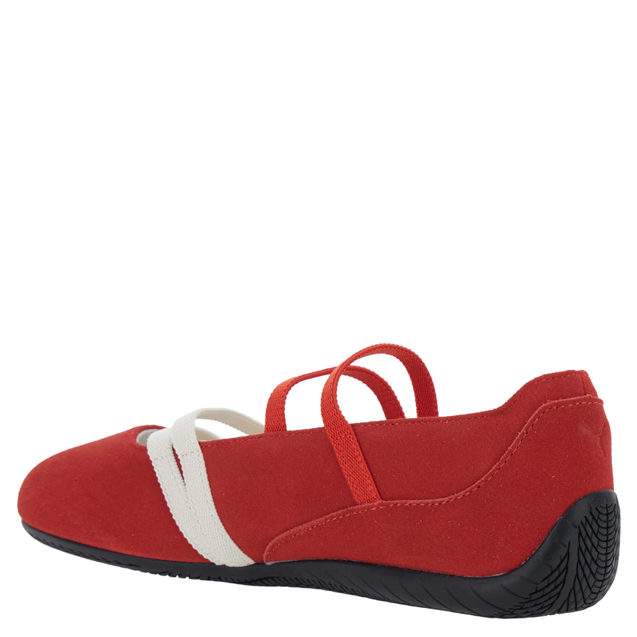 Speedcat Ballet Red Sneaker with Embroidered Logo on the Front and Elastic Band in Suede Woman