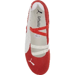 Speedcat Ballet Red Sneaker with Embroidered Logo on the Front and Elastic Band in Suede Woman