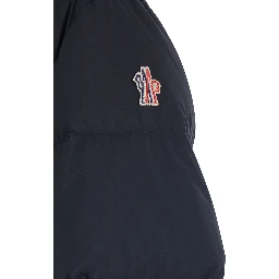 Bonnieure Black Down Jacket with Drawstring Hood and Logo Patch on the Sleeve in Tech Fabric Woman