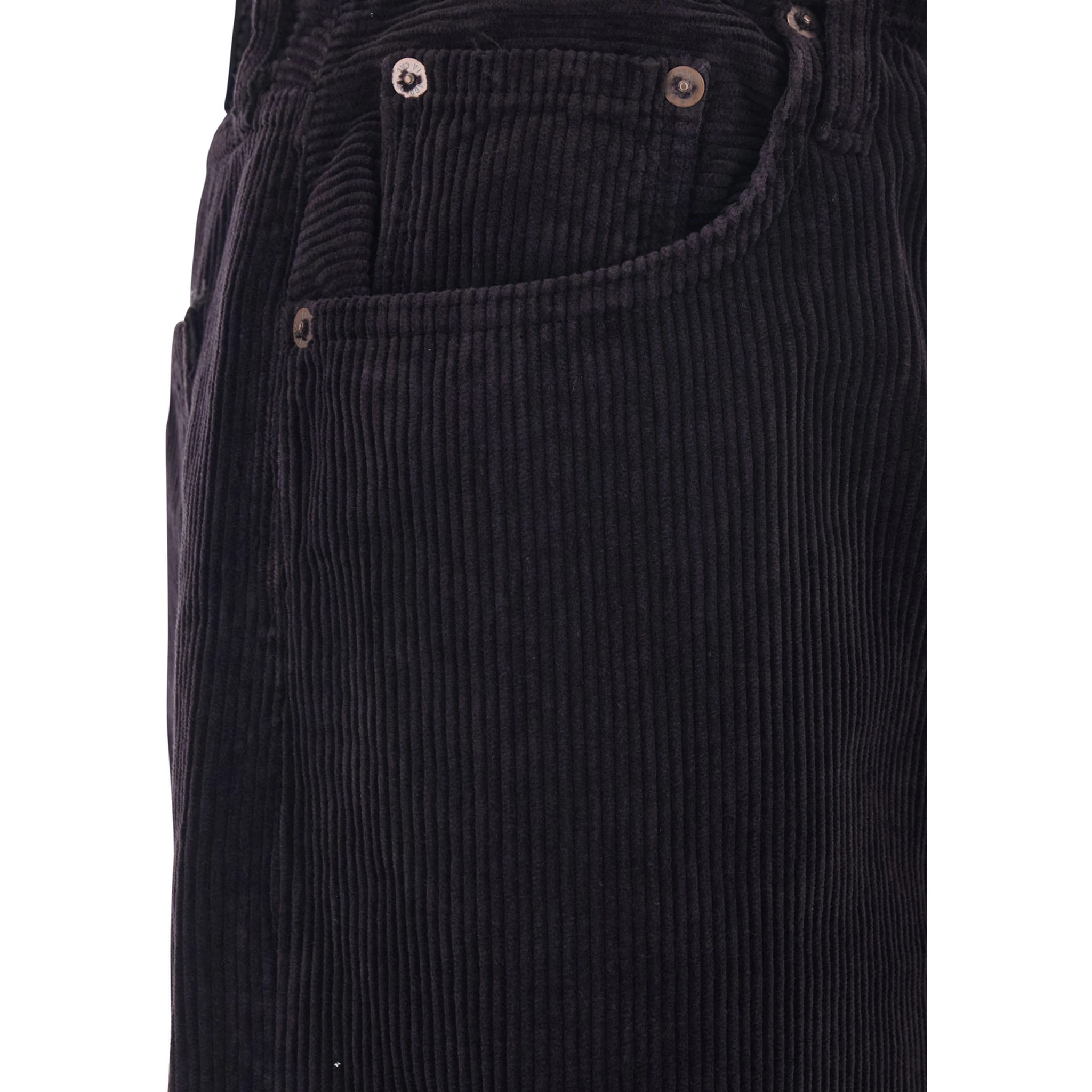 Keira Brown Pants with Belt Loops and Wide Leg in Corduroy Woman
