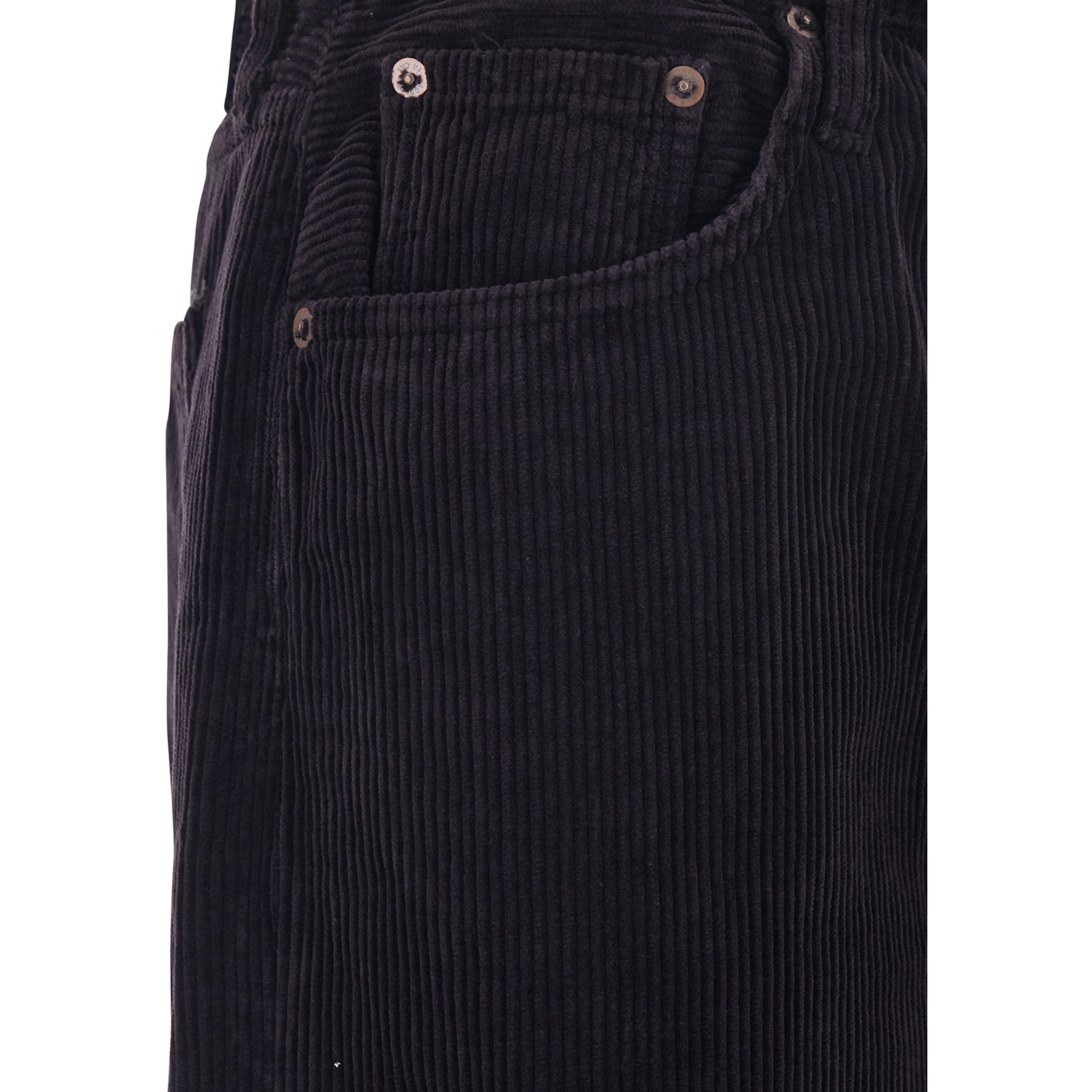 Keira Brown Pants with Belt Loops and Wide Leg in Corduroy Woman