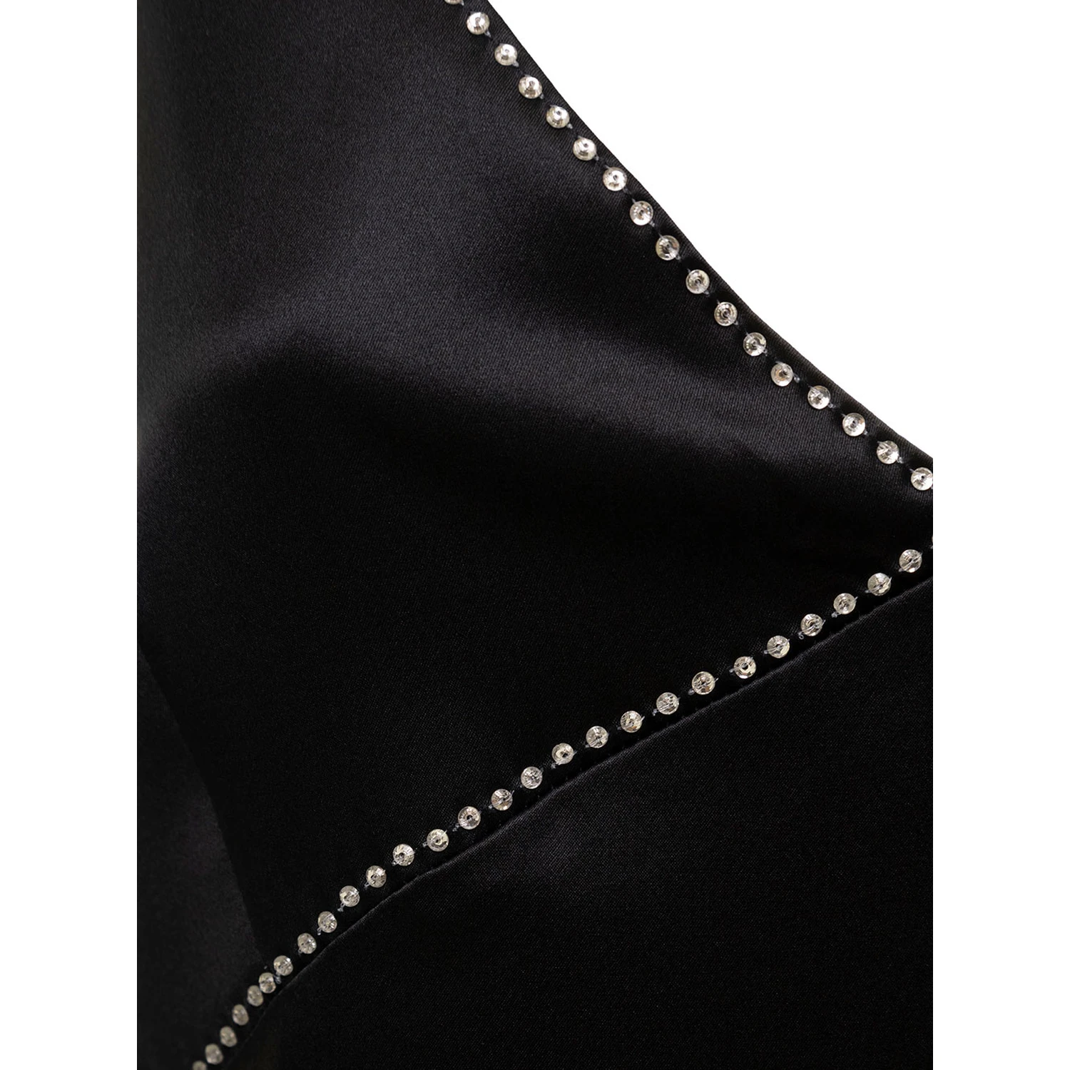 Black Dana Slip Dress with Sequin Embellishment in Satin Woman