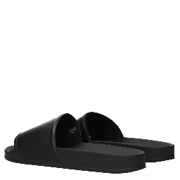 Black Cotton Slippers