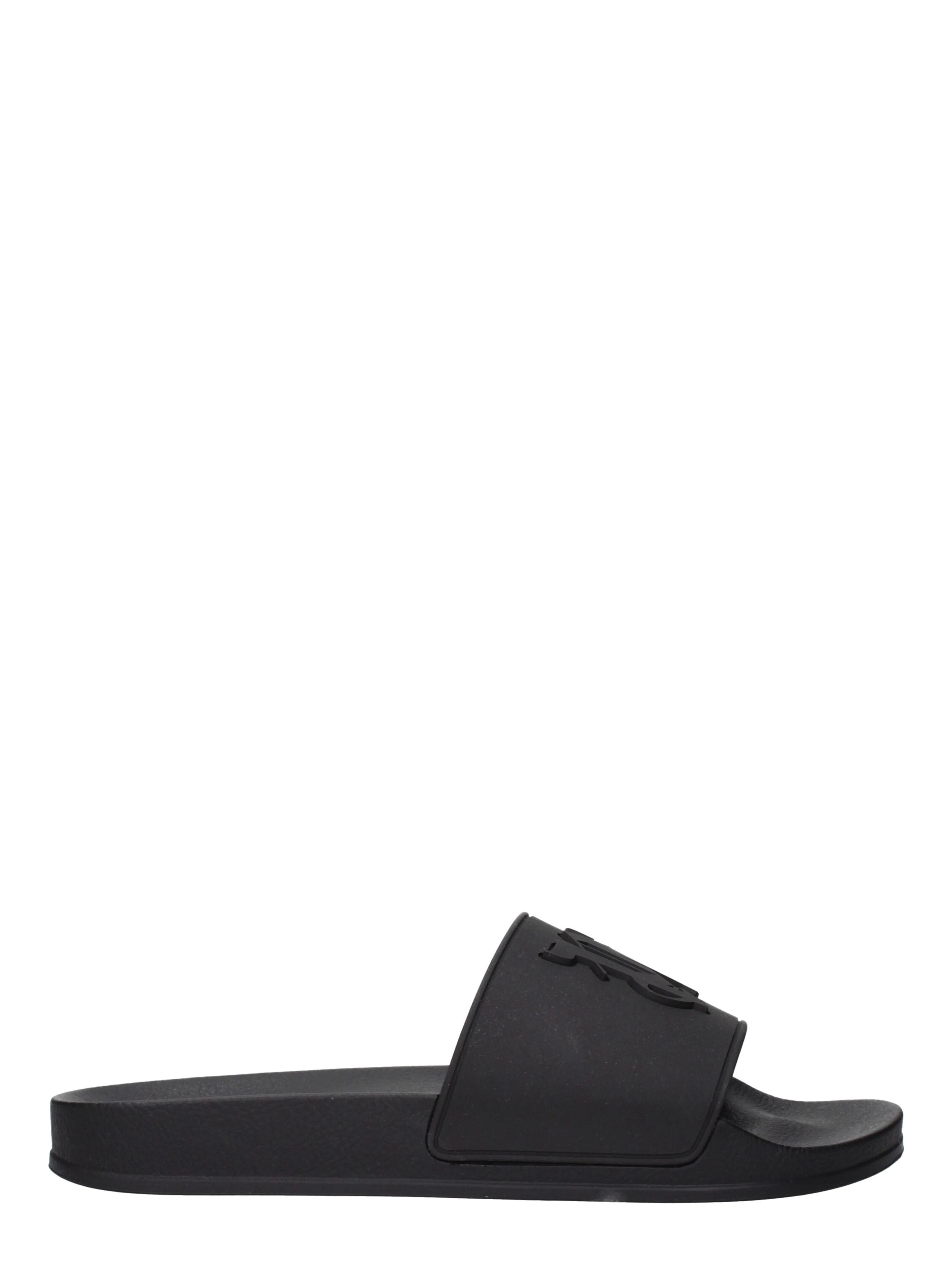 Black Cotton Slippers