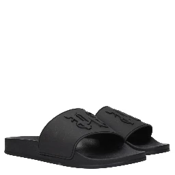 Black Cotton Slippers