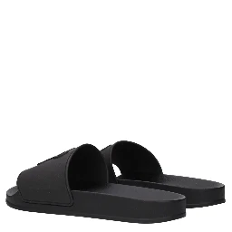 Black Cotton Slippers