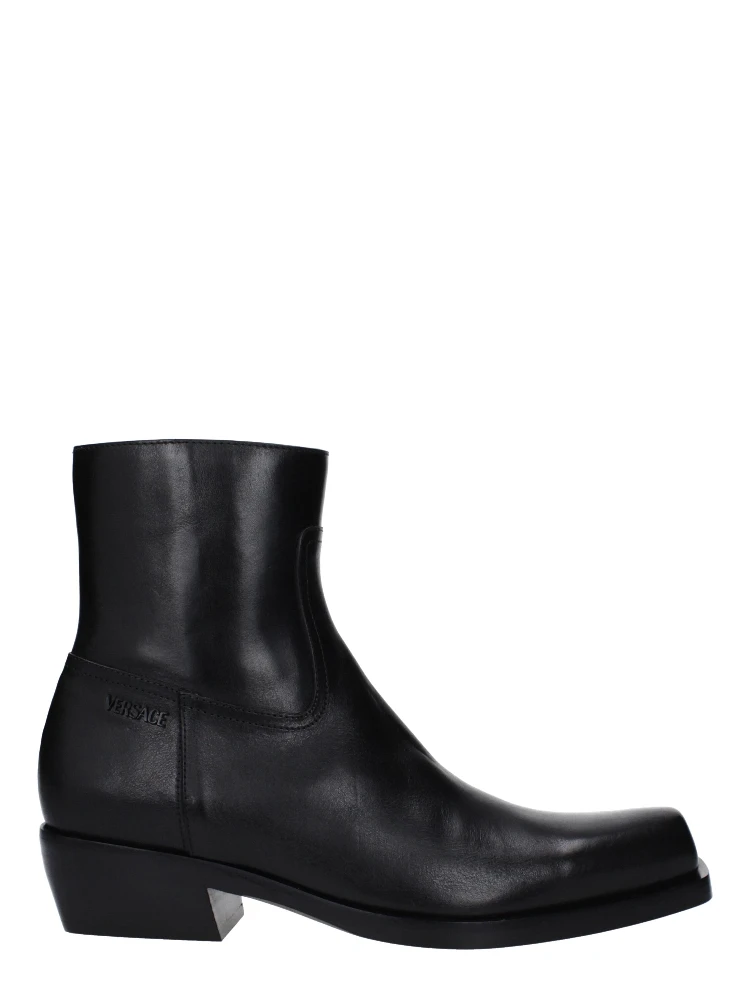 Black Leather Ankle Boots